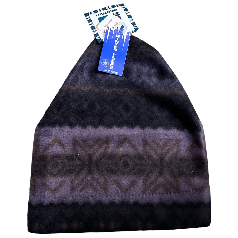 NWT Broner Vintage Fleece Patterned Beanie Winter Hat Skull Cap Outdoor